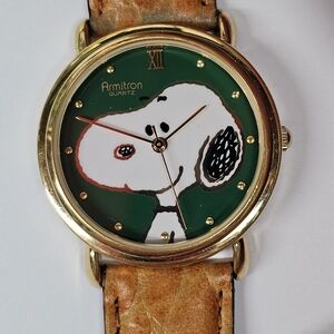 Armitron Gold and Brown Dog Watch